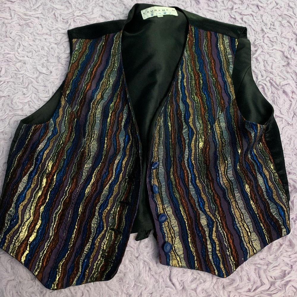 Purple and blue striped vest